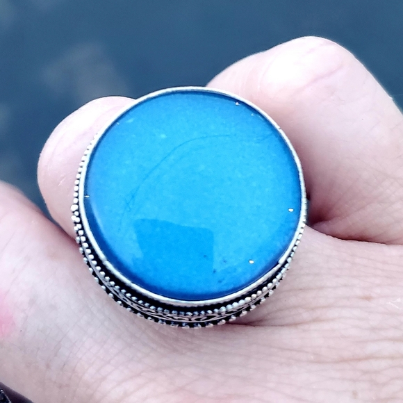 New Dichroic Glass 925 Silver Ring. - Picture 2 of 9